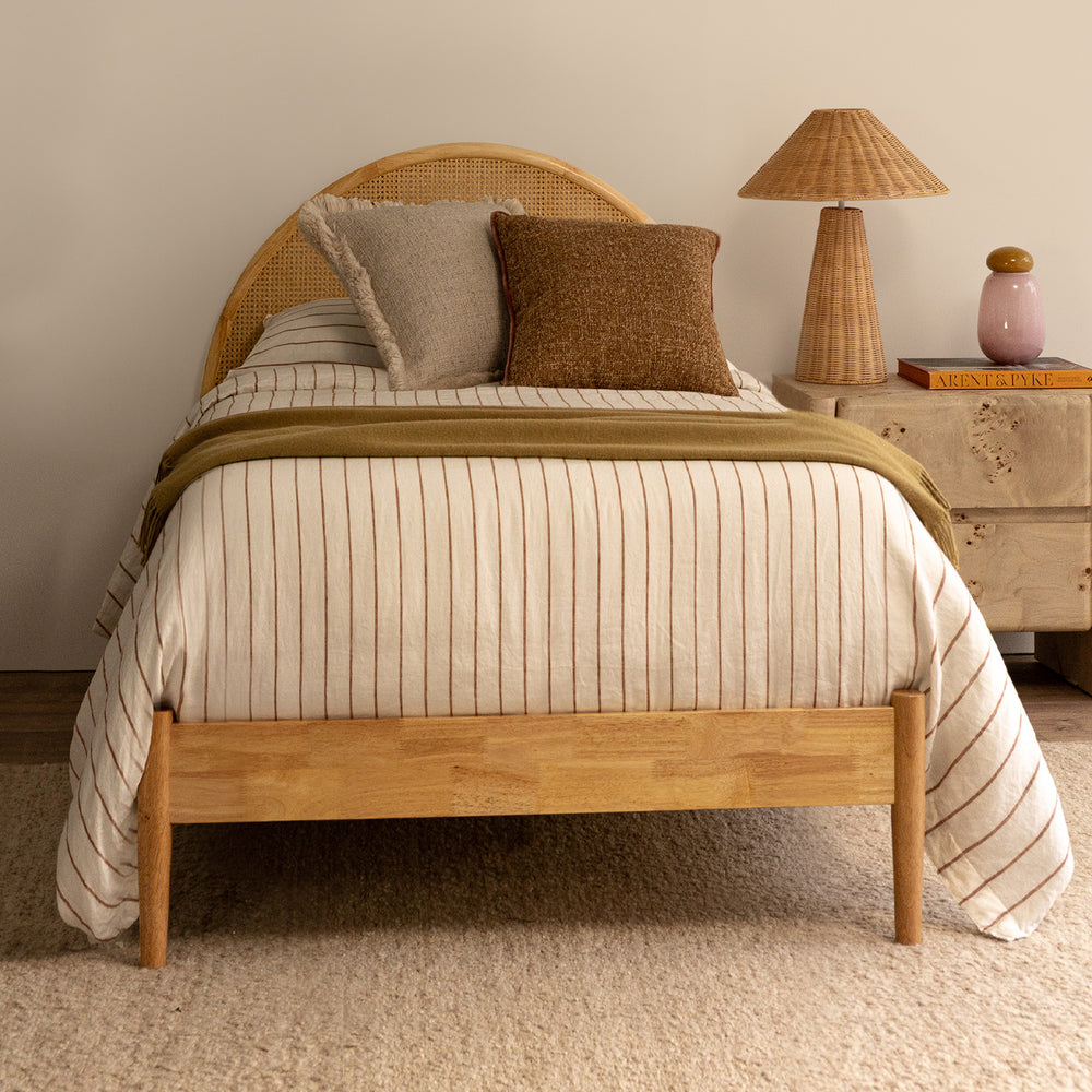 Avery Arch Rattan Single Bed (Oak)