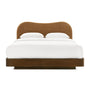 Cloud Timber Double Bed - Caramel Textured Weave / Walnut