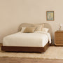 Cloud Timber Double Bed - Sand Boucle / Walnut