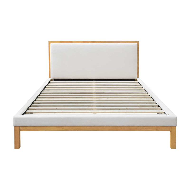 Amelia Queen Bed (Oak, Cream)
