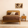 Norah Rattan Double Bed (Oak) - Norah Rattan Double Bed (Oak)
