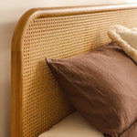 Norah Rattan Queen Bed (Oak)