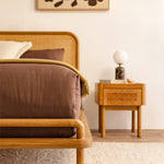 Norah Rattan Queen Bed (Oak)