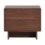 Norlen 2 Drawer Bedside Table - Walnut / 60cm