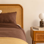 Norah Marble Rattan Bedside Table