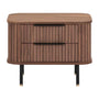 Rio Bedside Table (2 Drawer) - Walnut