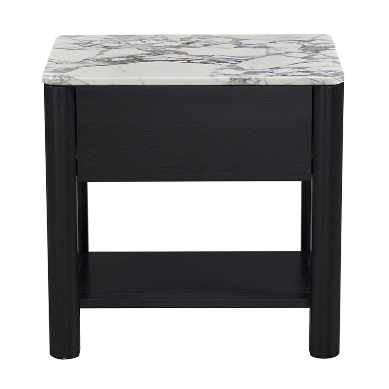 Arabescato Carrara Marble / Black Oak