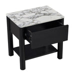 Arabescato Carrara Marble / Black Oak