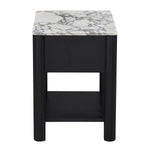 Arabescato Carrara Marble / Black Oak