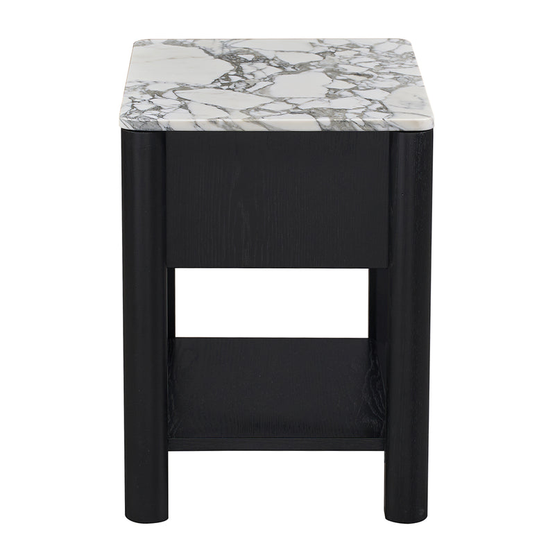 Arabescato Carrara Marble / Black Oak