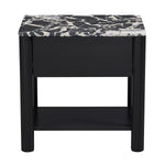 Black Calacatta Viola Marble / Black Oak