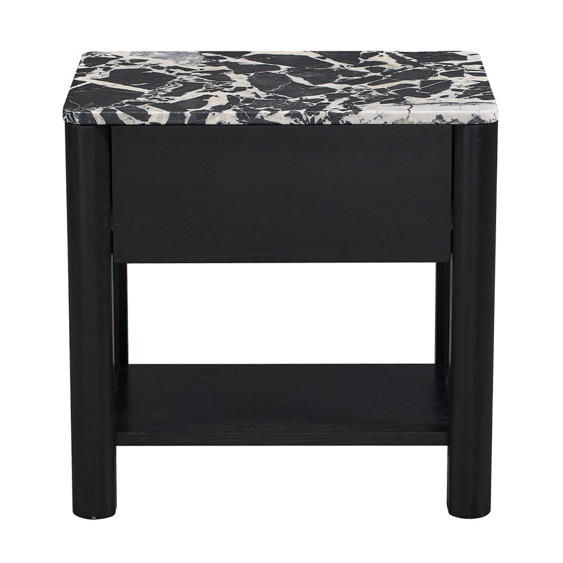 Black Calacatta Viola Marble / Black Oak