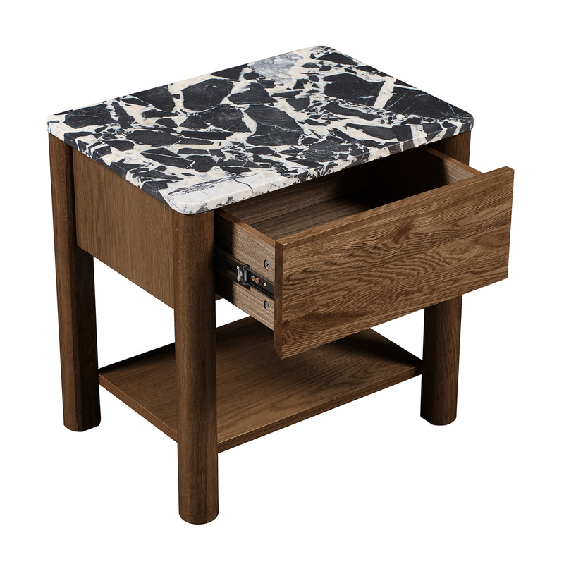 Black Calacatta Viola Marble / Walnut