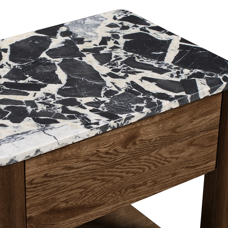 Black Calacatta Viola Marble / Walnut