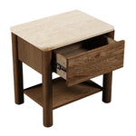 Travertine / Walnut