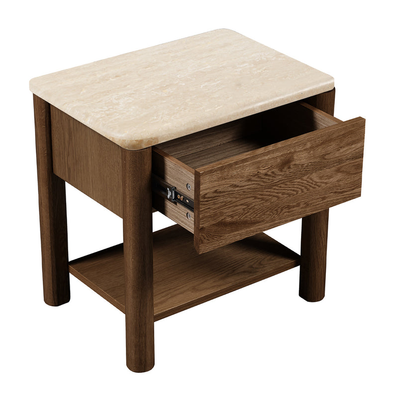 Travertine / Walnut