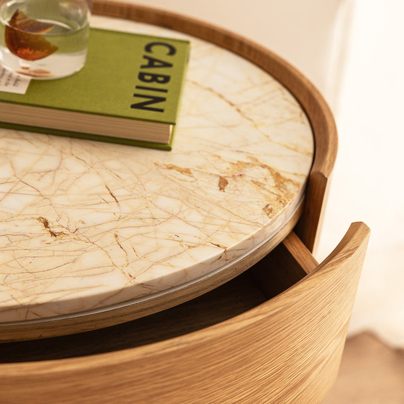 Golden Spider Marble / Oak