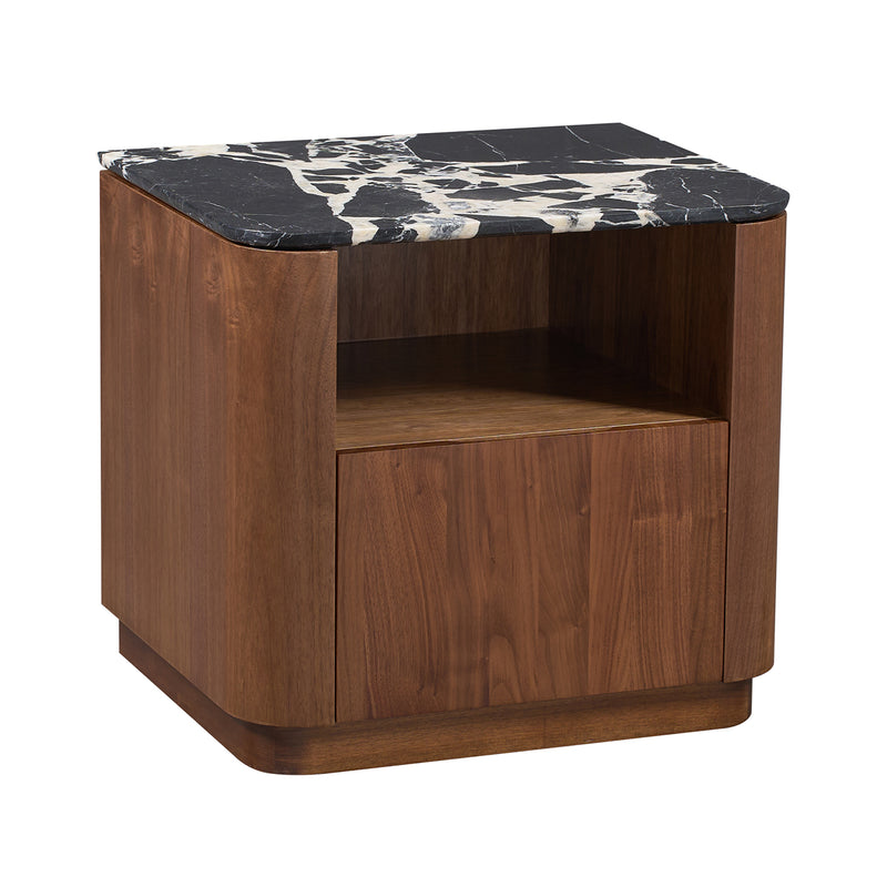 Black Calacatta Viola Marble / Walnut