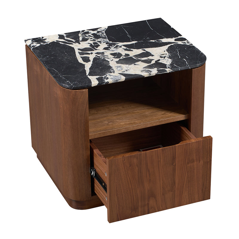 Black Calacatta Viola Marble / Walnut