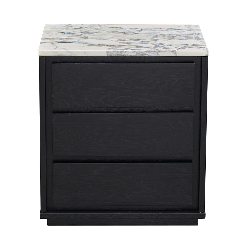 Arabescato Carrara Marble / Black Oak