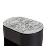Arabescato Carrara Marble / Black Oak