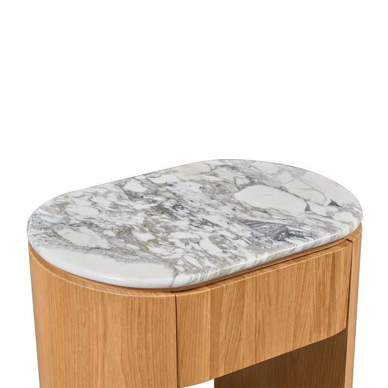 Arabescato Carrara Marble / Oak