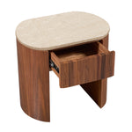 Travertine / Walnut
