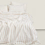 100% Linen Duvet Cover - Tobacco Stripes / King