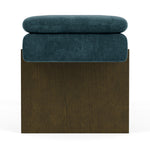 Danny Dust Blue Textured Weave / Dark Walnut