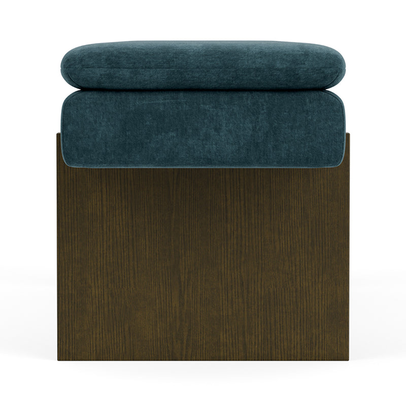 Danny Dust Blue Textured Weave / Dark Walnut