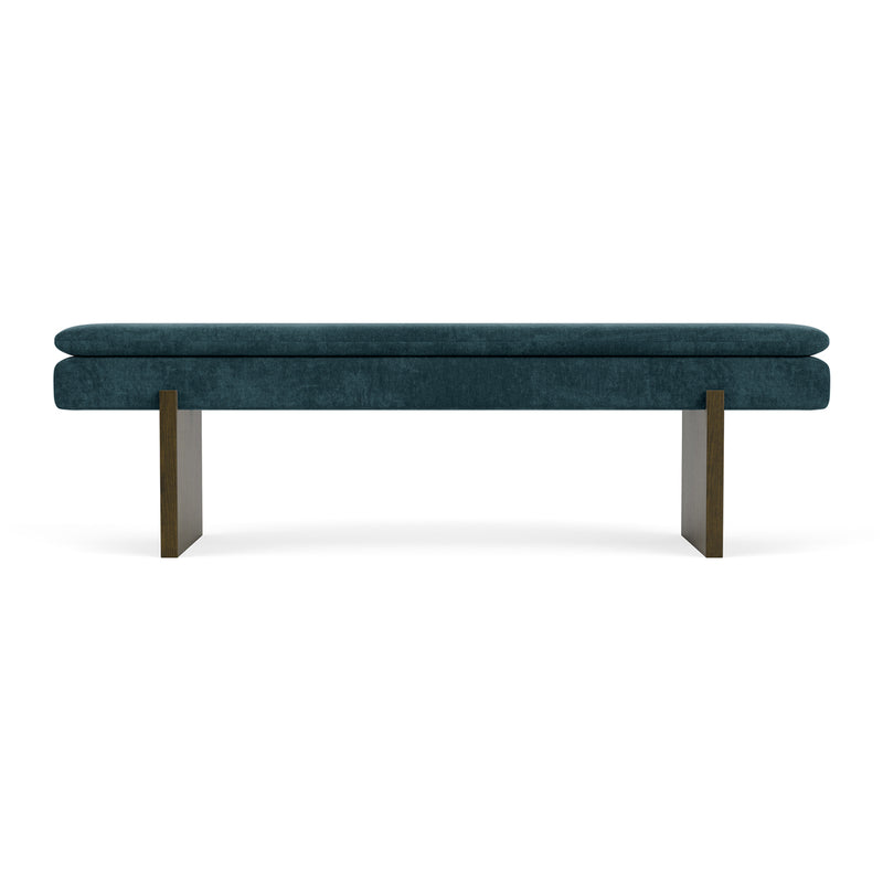 Danny Dust Blue Textured Weave / Dark Walnut