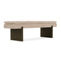 Umi Dark Walnut Bench - Danny Cream Textured Weave / Dark Walnut