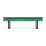 Moss Grass Green Fabric / Dark Walnut