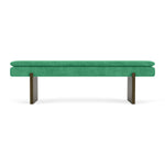 Moss Grass Green Fabric / Dark Walnut