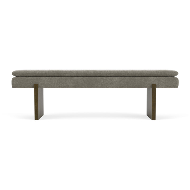 Planet Grey Green Fabric / Dark Walnut