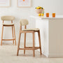 Alaska Leather Bar Stool - Almond / Oak