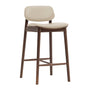 Lando Leather Bar Stool - Almond / Walnut