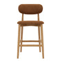 Aria Fabric Bar Stool - Caramel Textured Weave / Ash