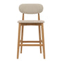 Aria Fabric Bar Stool - Cream Textured Weave / Ash