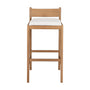 Jack Outdoor Bar Stool (Teak, Off White Fabric) - Jack Outdoor Bar Stool (Teak, Off White Fabric)