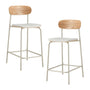 Cove Fabric Bar Stool (Set of 2) - Cream