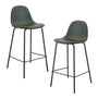 Luca Leatherette Bar Stool (Set of 2) - Olive / Black