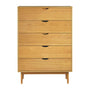 Luna Chest of 5 Drawers - Oak