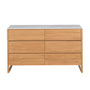 Avalon Chest Of 6 Drawers - Carrara Marble / Oak