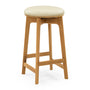 Santino Leather Swivel Counter Stool - Almond / Oak