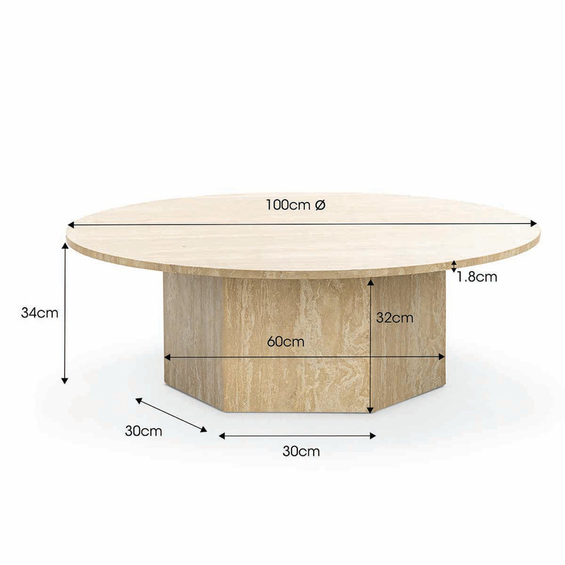 Cream Travertine / 100cm