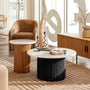 Cosmos Marble Coffee Table - Black Oak / 85cm