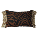 Zebra Chocolate Linen Cushion