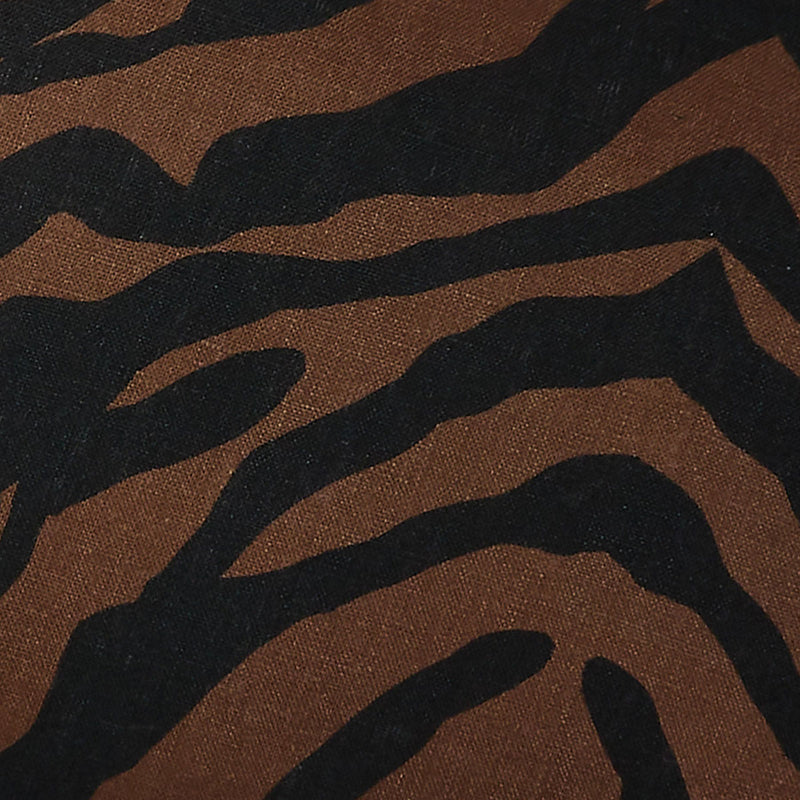 Zebra Chocolate Linen Cushion