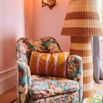 Pecan Pie Stripe Velvet Rectangle Cushion